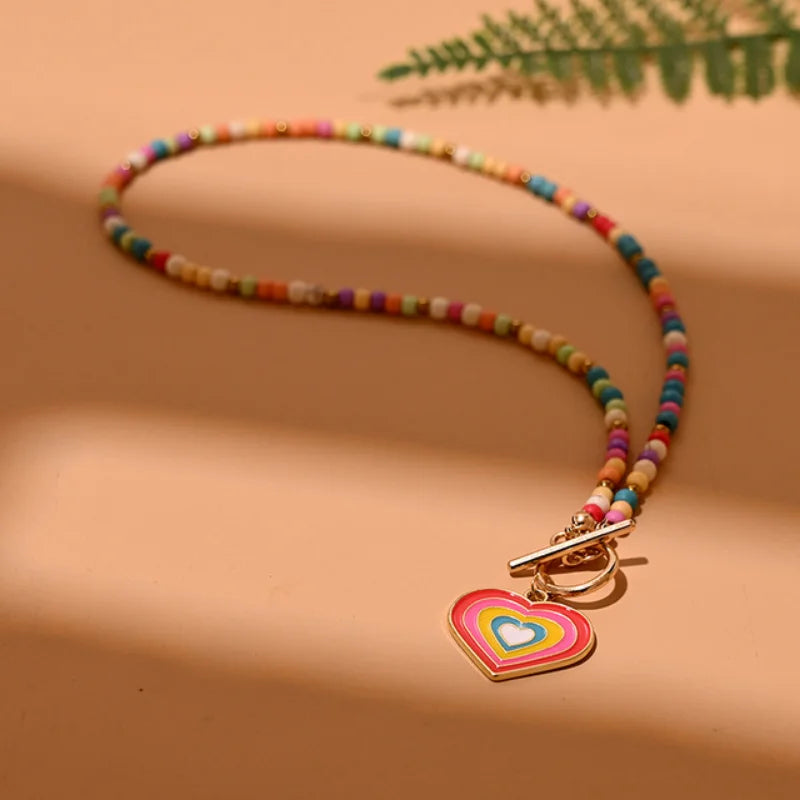 Colourful Stone Bead Choker Necklace