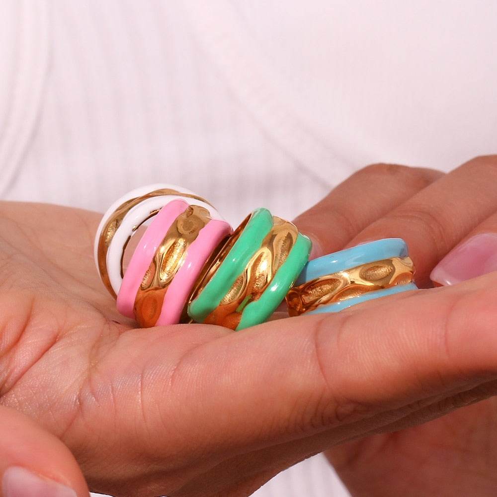 Chunky Enamel Block Ring