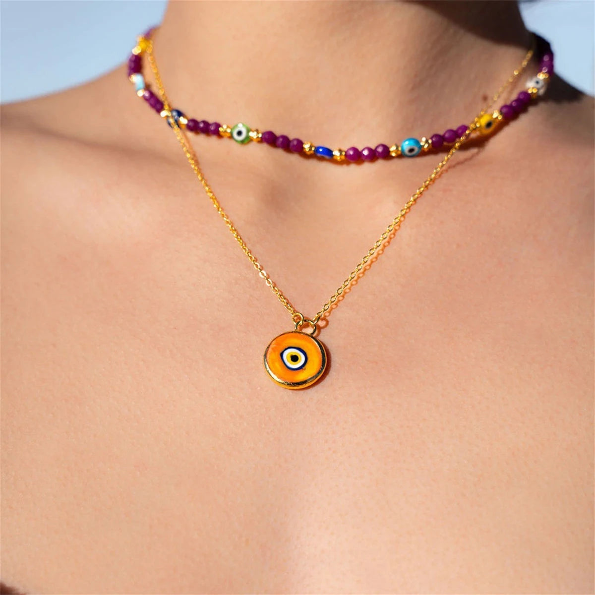Santorini Evil Eye Necklace