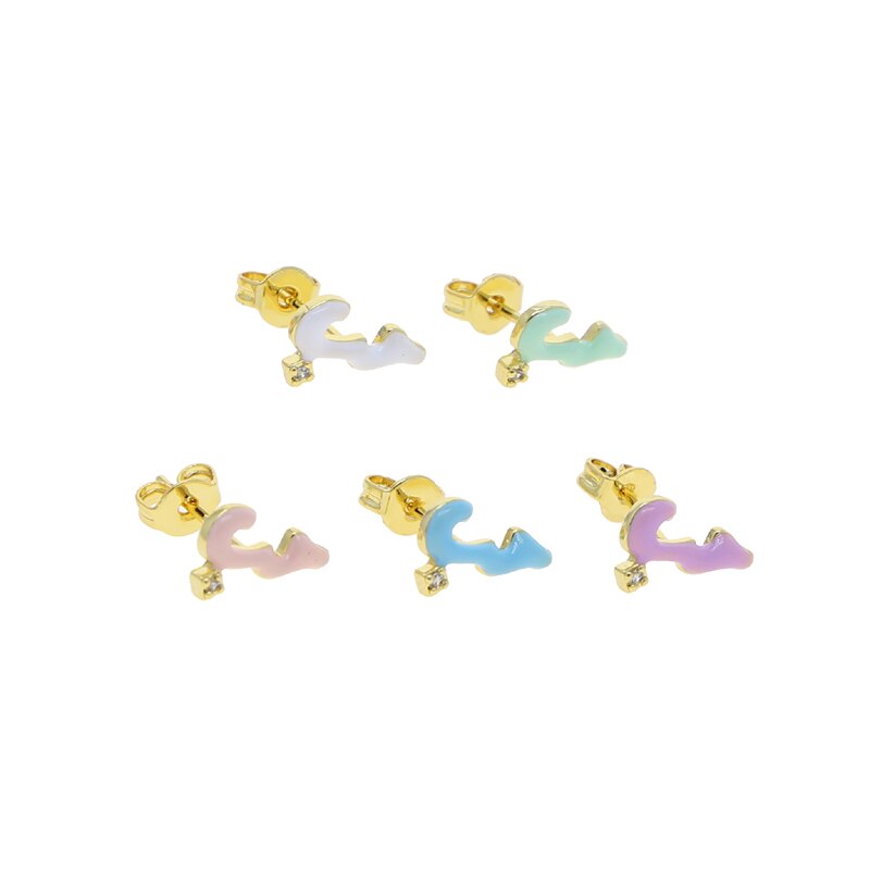 Pastel Enamel Arabic Love Studs