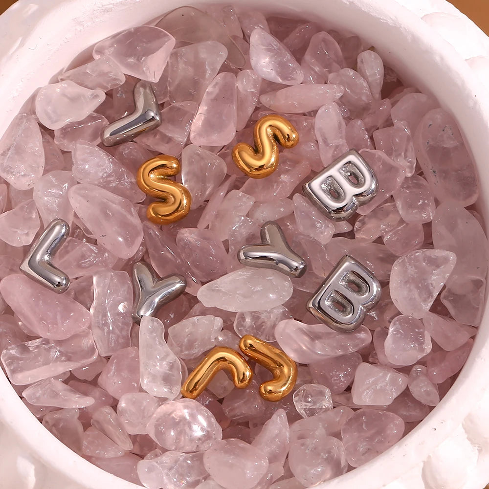 Mini Bubble Letter Stud Earrings