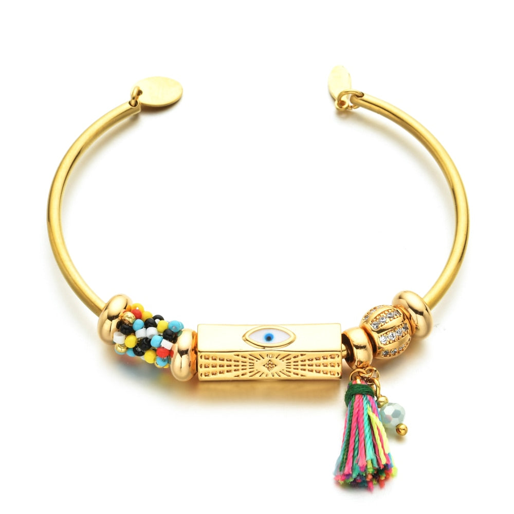 Bohemia Tassel Cuff Bangle