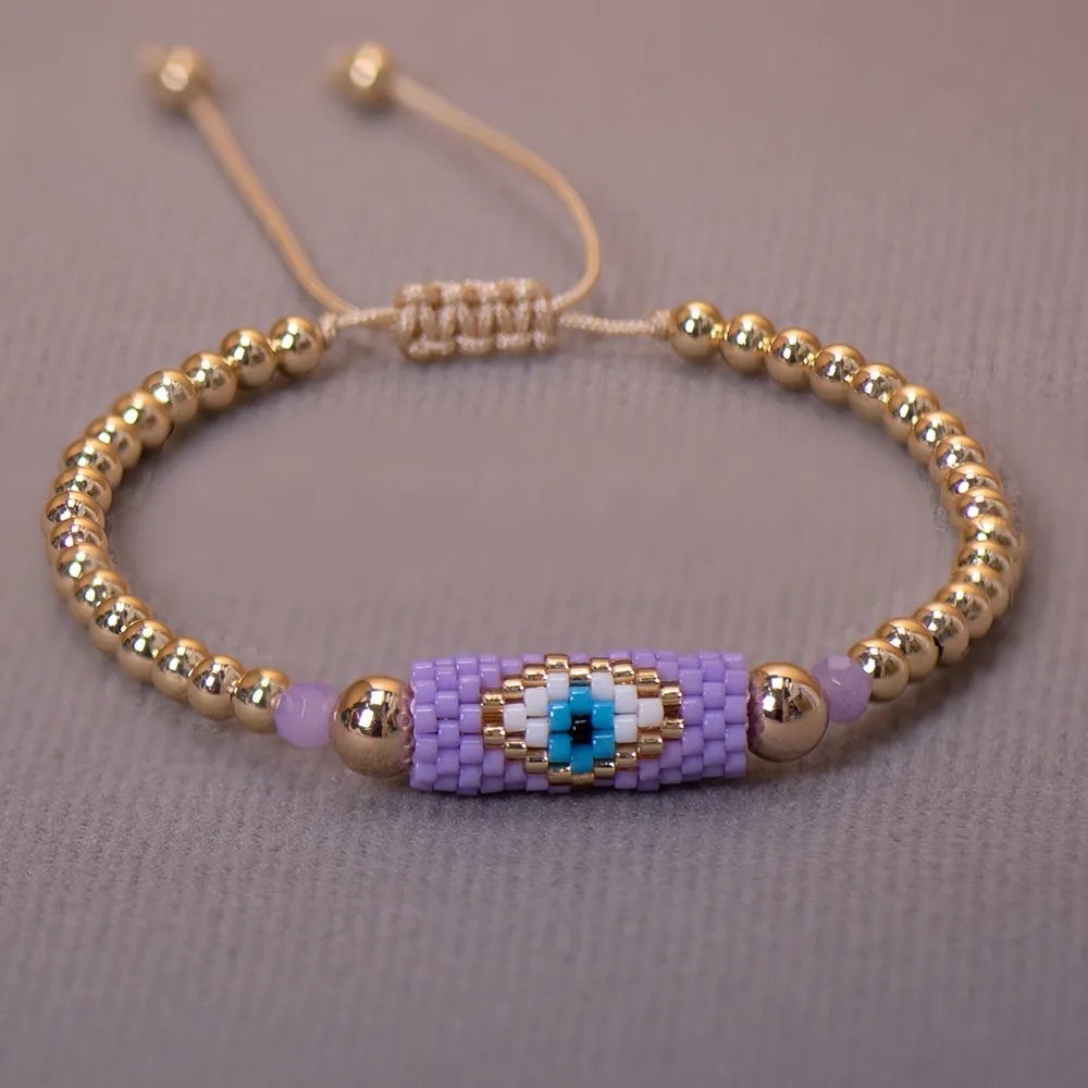 Boho Miyuki Bead Evil Eye Bracelet