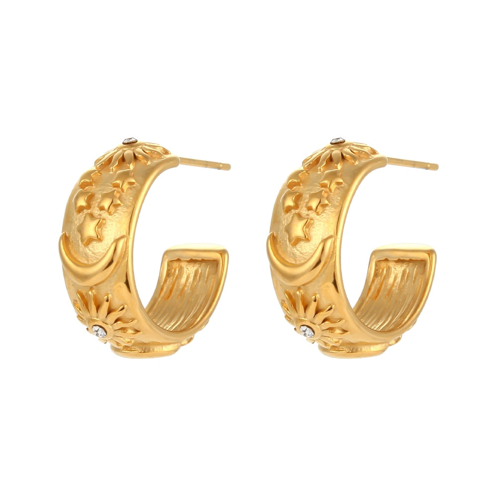 Celestial Chunky Hoop Earrings