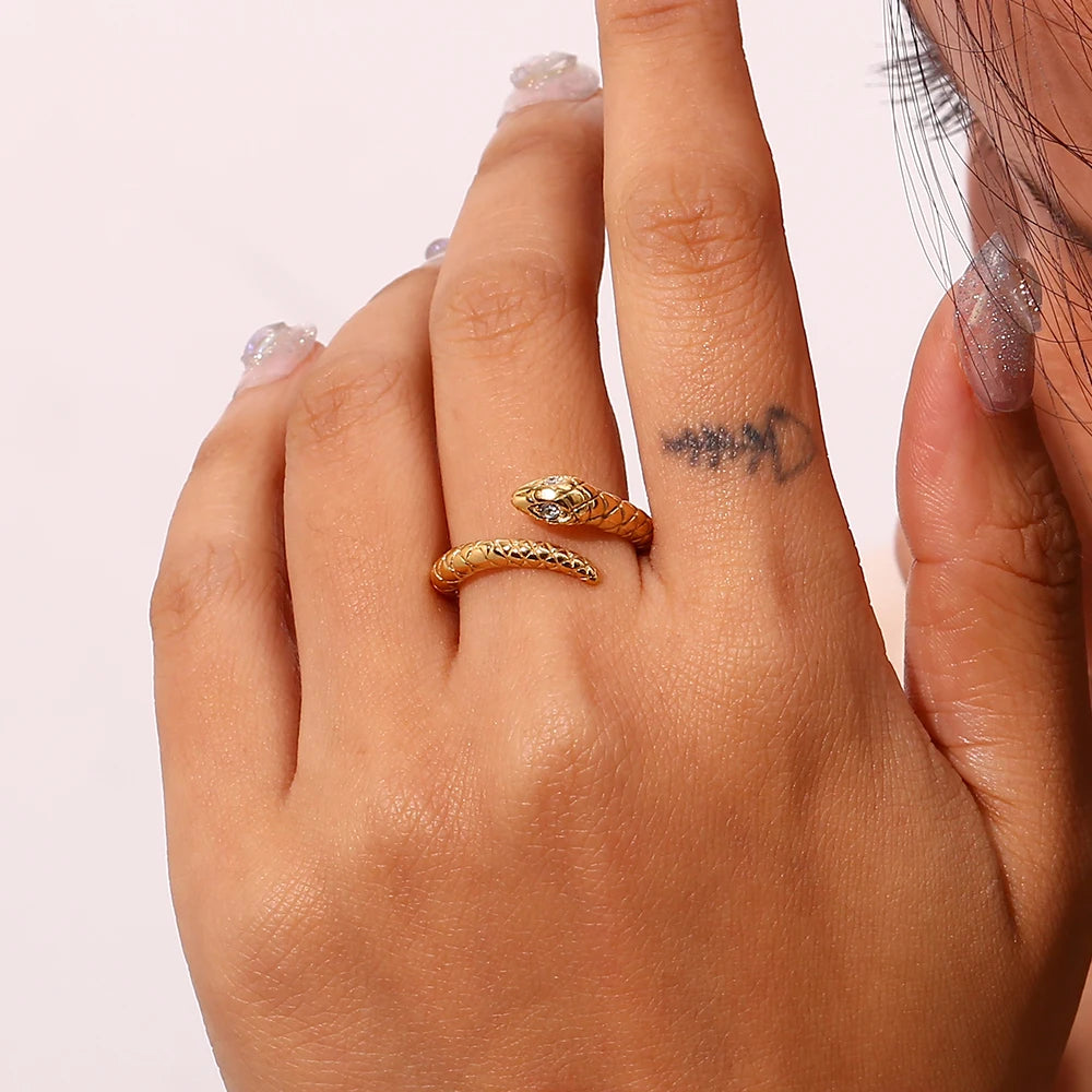 18K Gold Plated Snake Ring