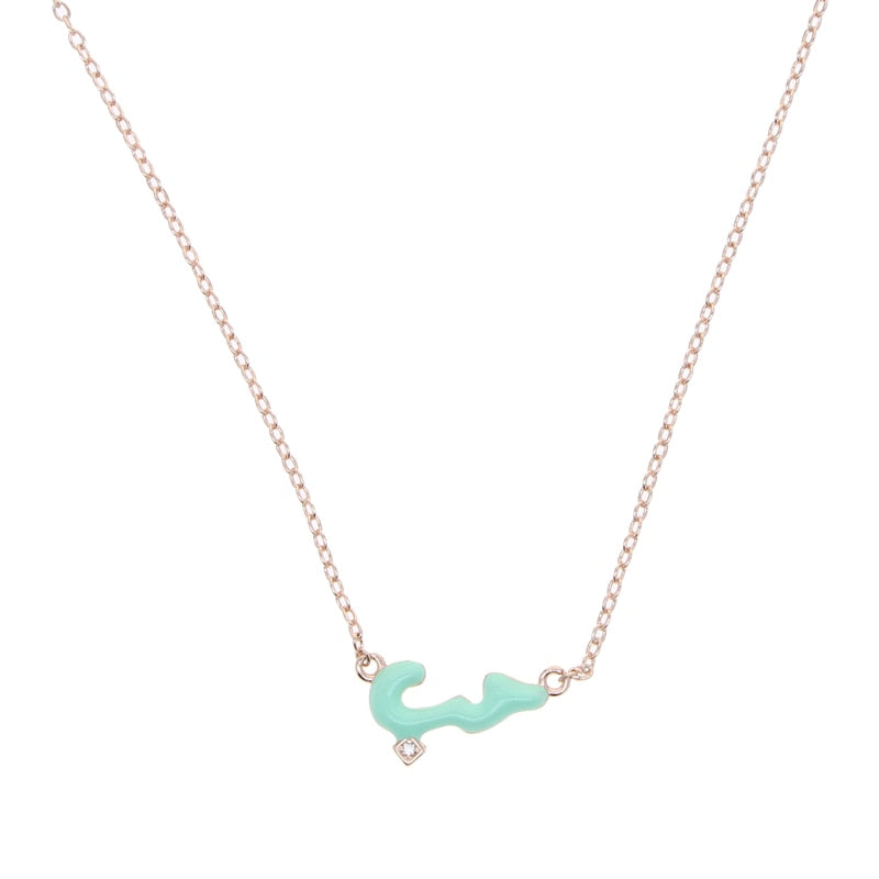 Micro Pastel Enamel Arabic 'Love' Necklace