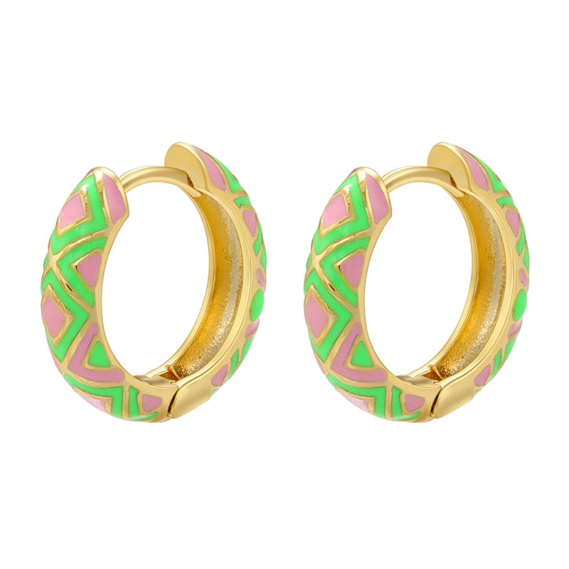 Geometric Huggie Hoop Earrings