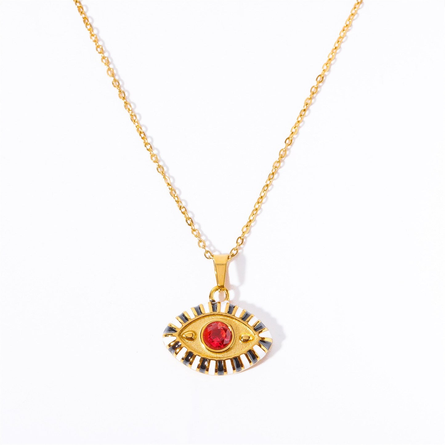 Colourful Zircon Evil Eye Necklace