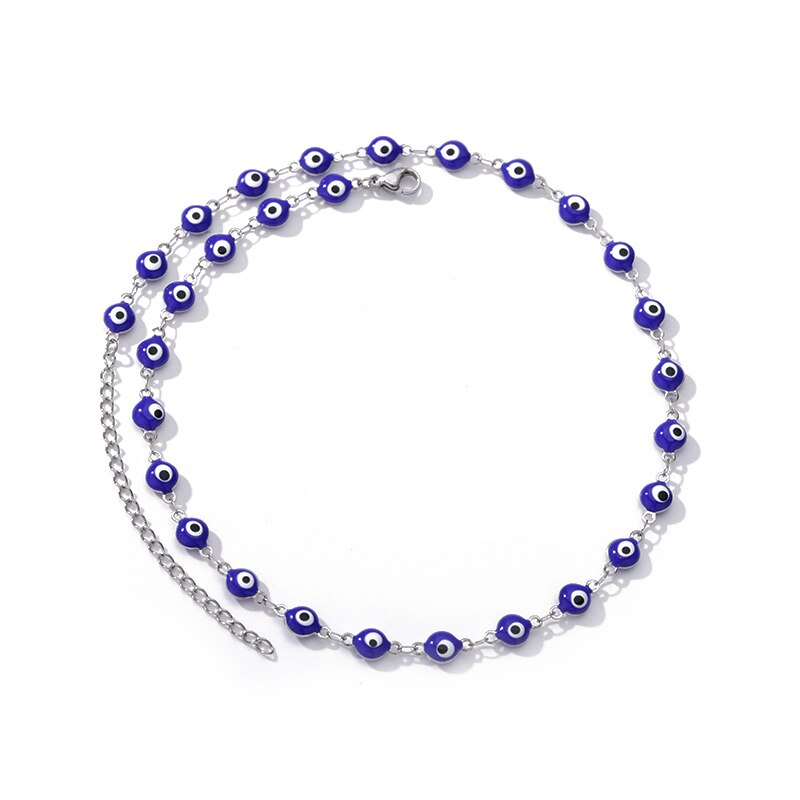 Dainty Enamel Evil Eye Choker Necklace