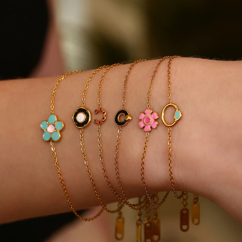 Dainty Enamel Charm Bracelets