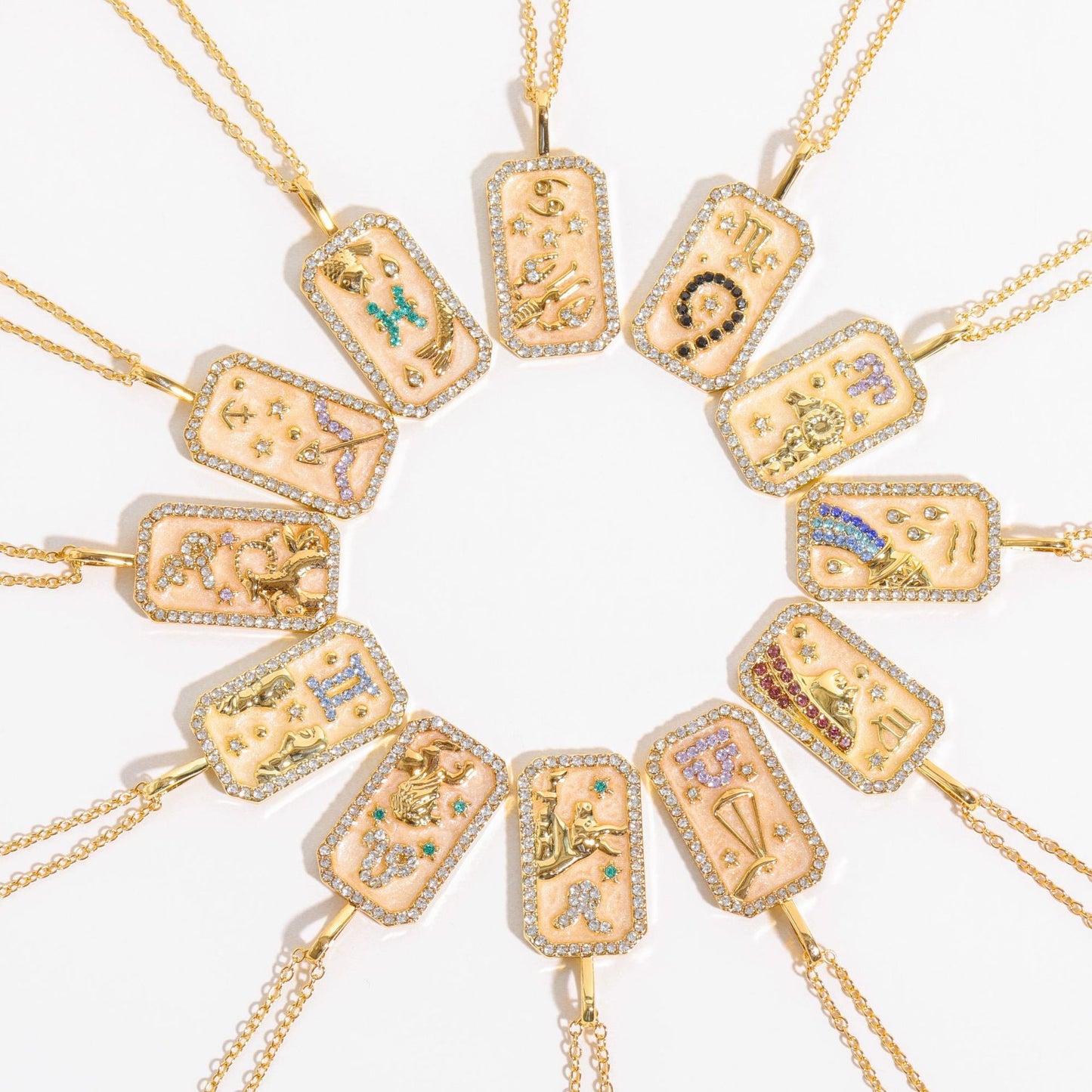 Colourful Intricate Zodiac Pendant Necklace