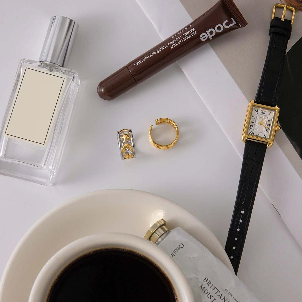 18K Gold Plated Star Moon Ring