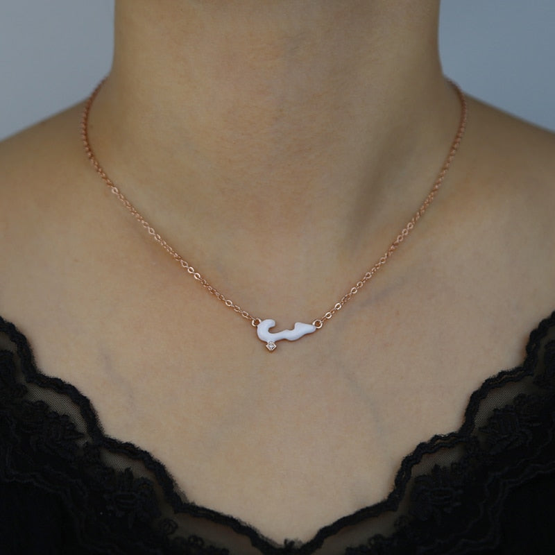 Micro Pastel Enamel Arabic 'Love' Necklace