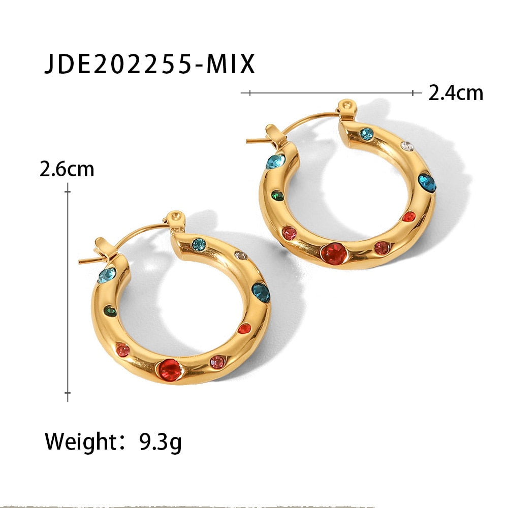 Chunky Zircon Hoop Earrings