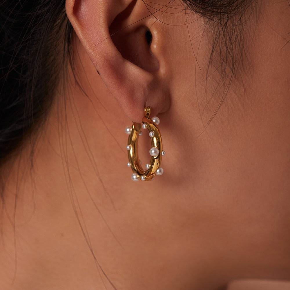 Chunky Zircon Hoop Earrings