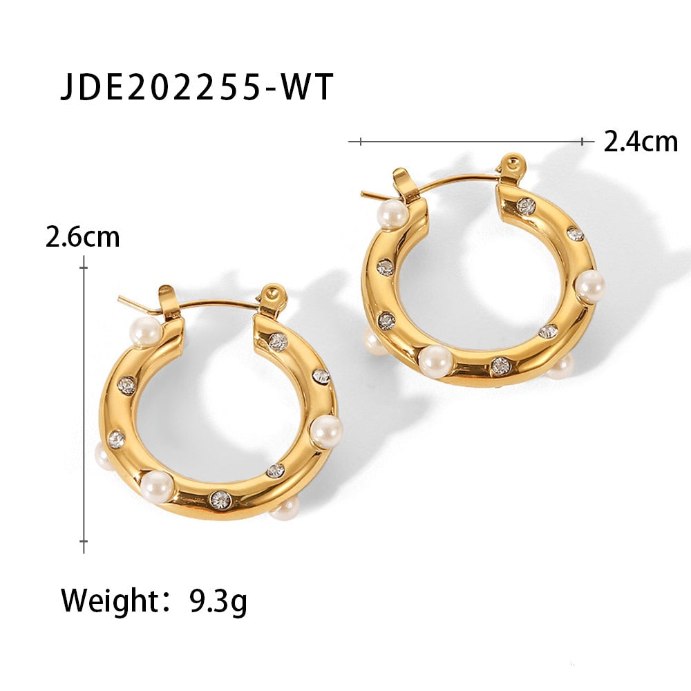 Chunky Zircon Hoop Earrings