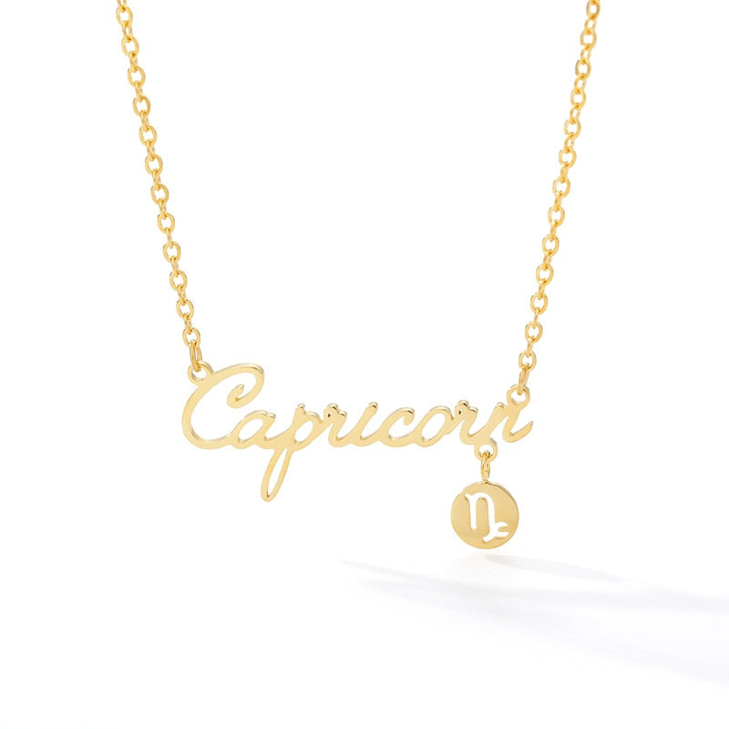 Zodiac Name & Symbol Necklaces