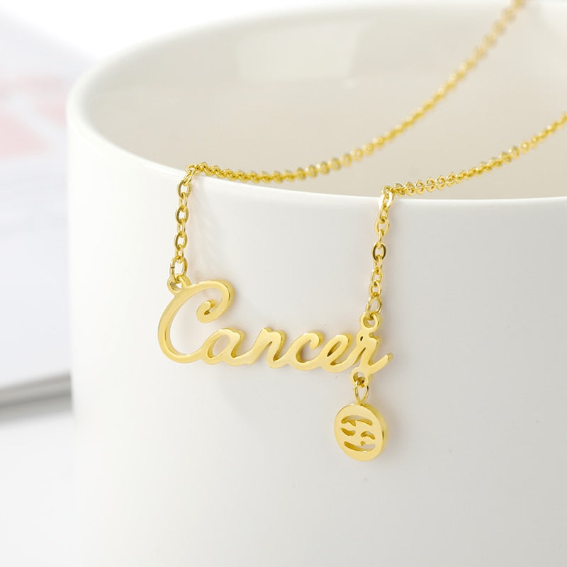 Zodiac Name & Symbol Necklaces