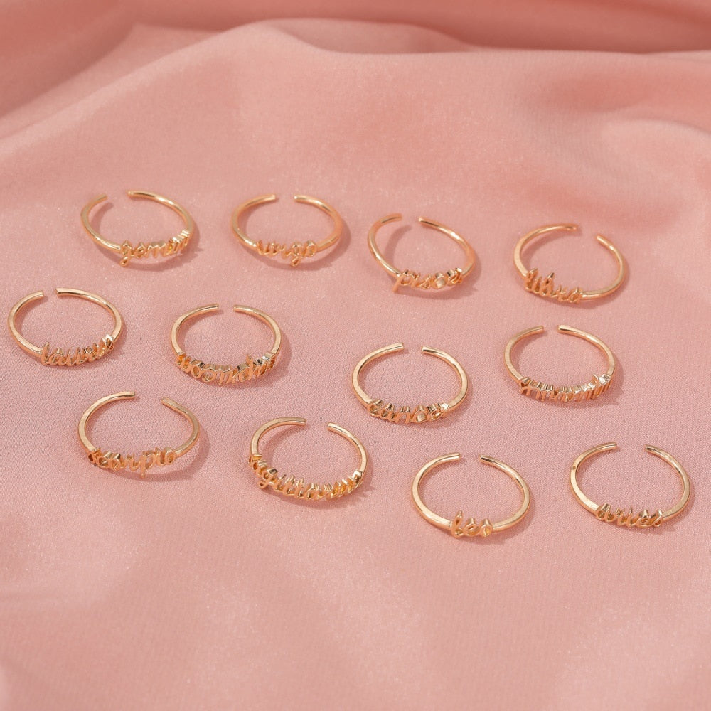 Minimalist Zodiac Rings