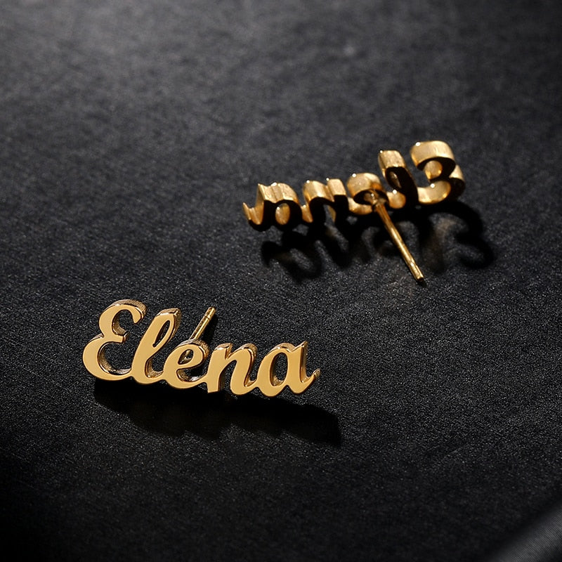 Personalised Name Stud Earrings