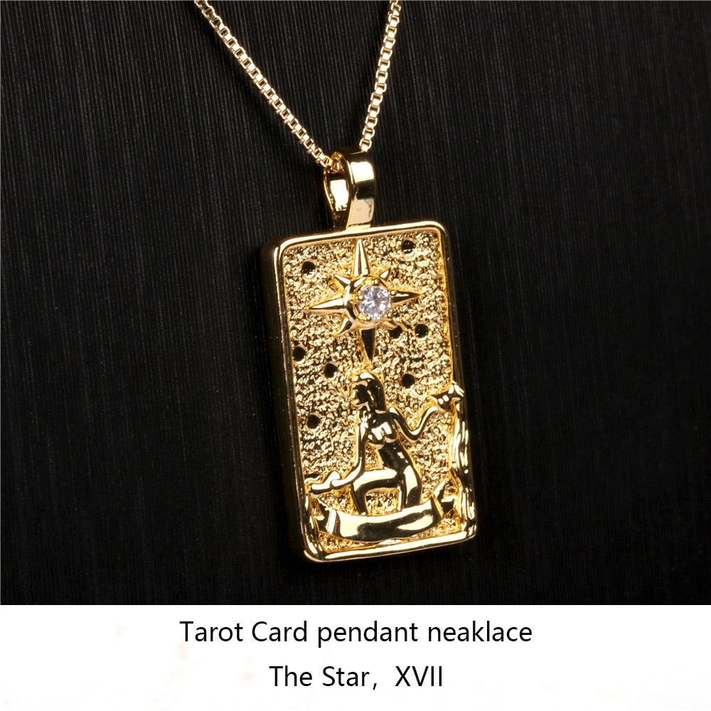 Vintage Tarot Card Pendant Necklace