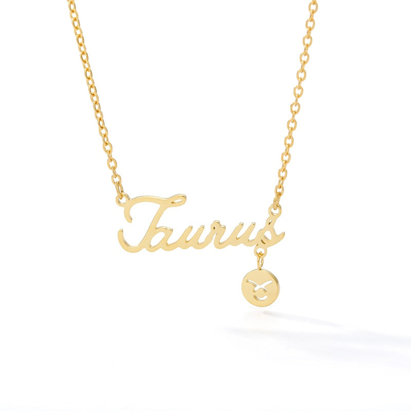 Zodiac Name & Symbol Necklaces