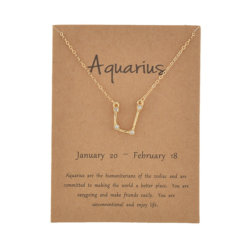 Constellation Zodiac Crystal Necklace