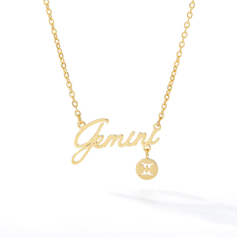 Zodiac Name & Symbol Necklaces