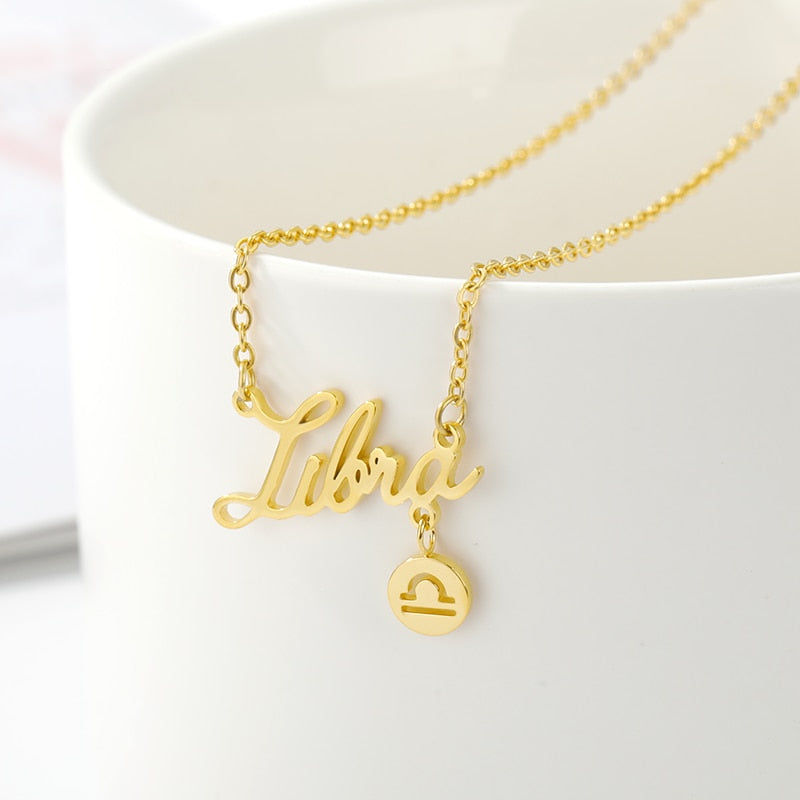 Zodiac Name & Symbol Necklaces