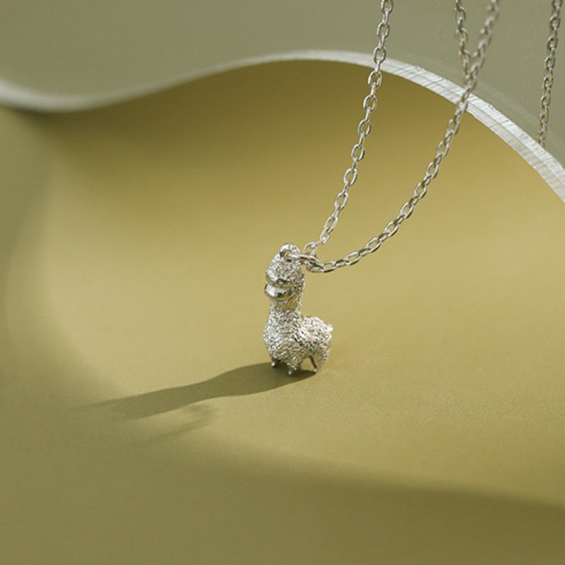 Sterling Silver Llama Pendant Necklace