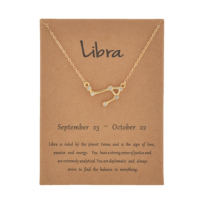 Constellation Zodiac Crystal Necklace