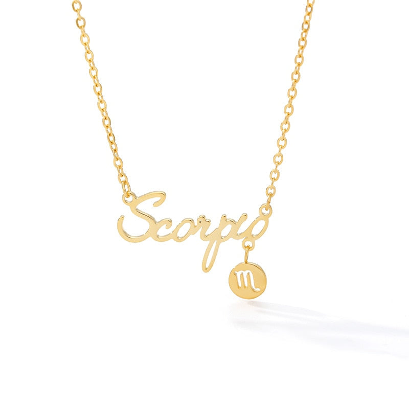 Zodiac Name & Symbol Necklaces