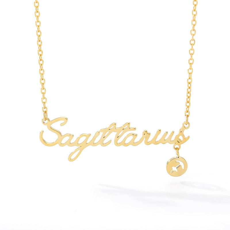 Zodiac Name & Symbol Necklaces