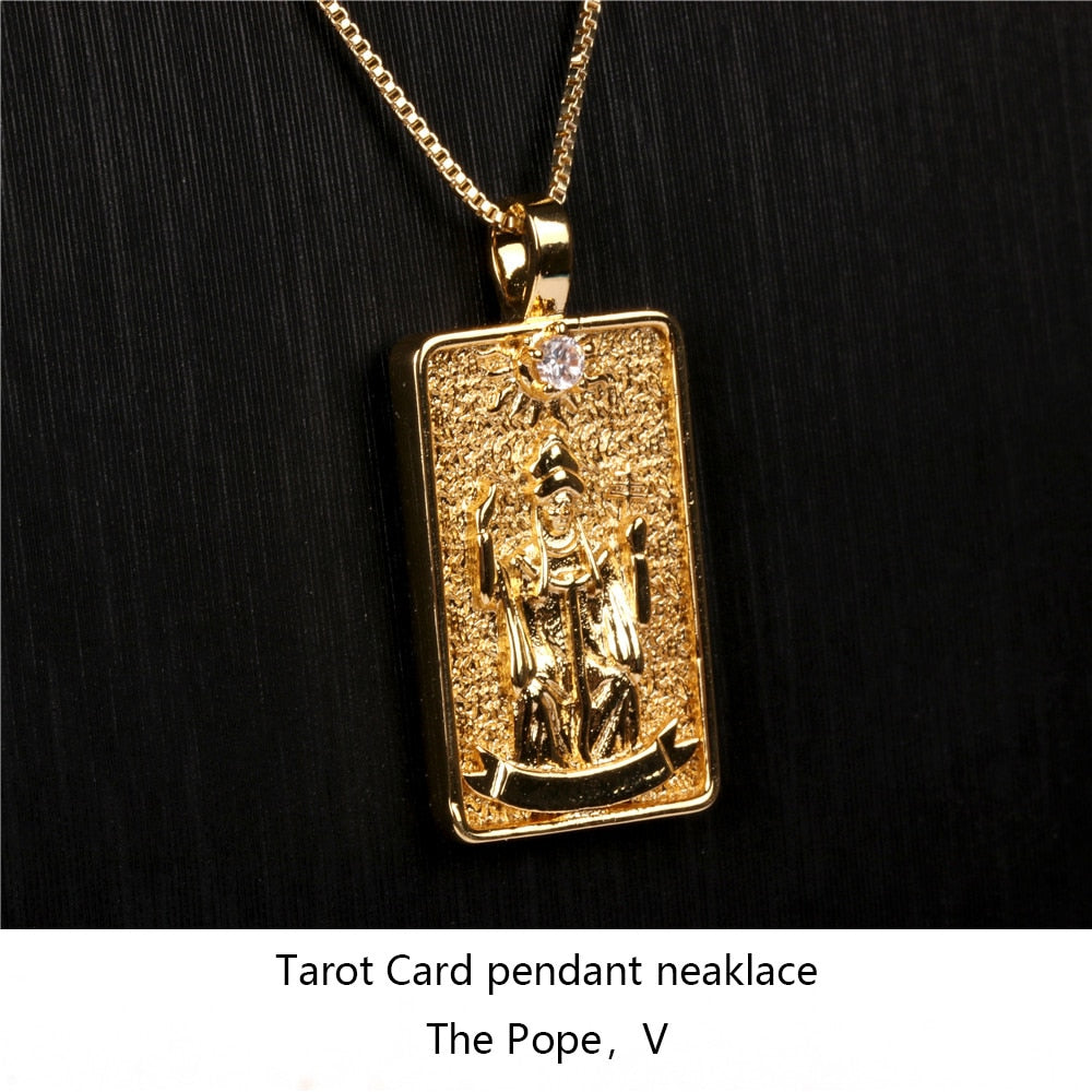 Vintage Tarot Card Pendant Necklace