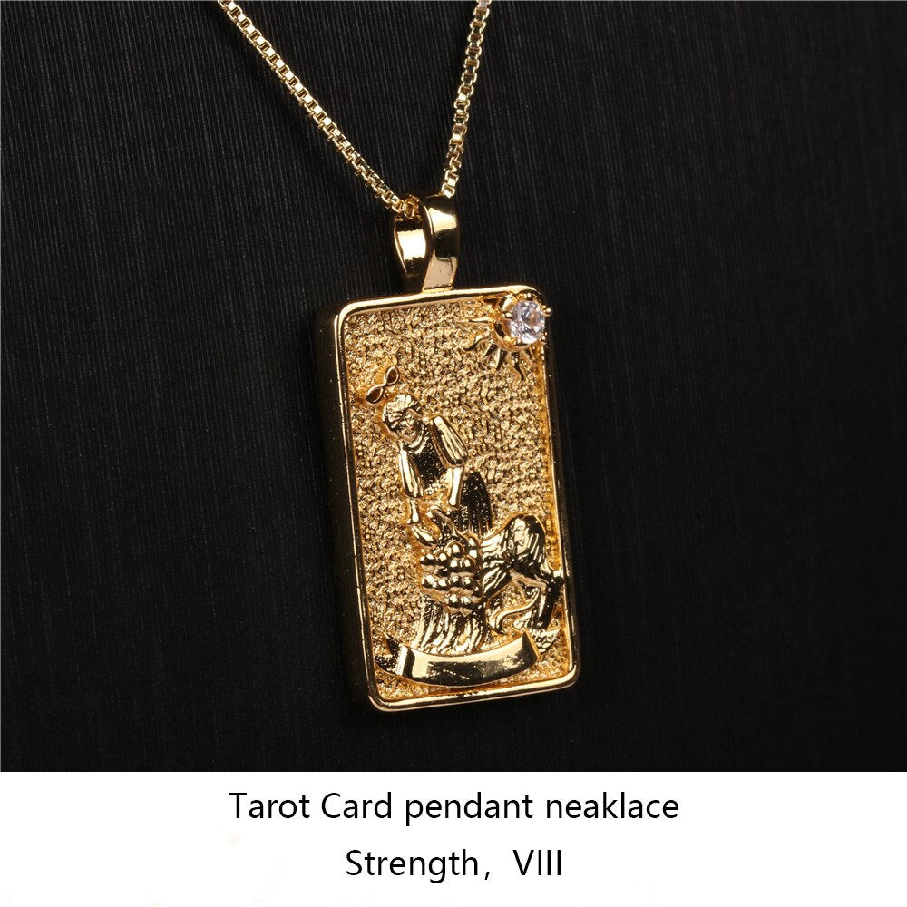 Vintage Tarot Card Pendant Necklace