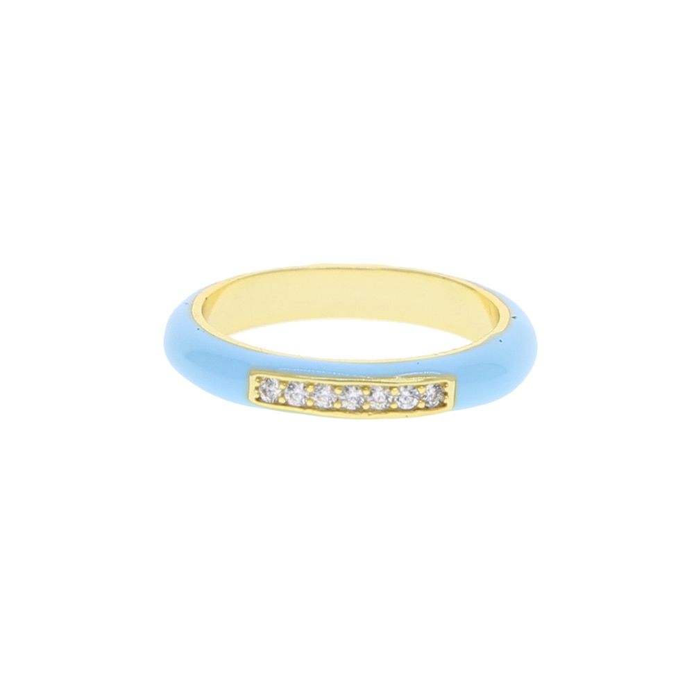 Gold Plated Pastel Enamel Zircon Rings