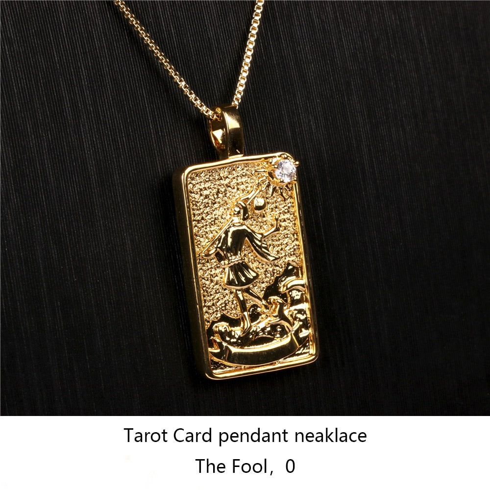 Vintage Tarot Card Pendant Necklace