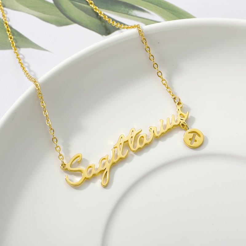 Zodiac Name & Symbol Necklaces