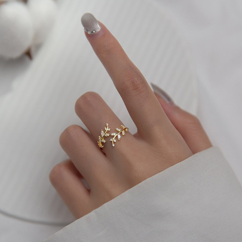 Sterling Silver Leaf Branch Ring