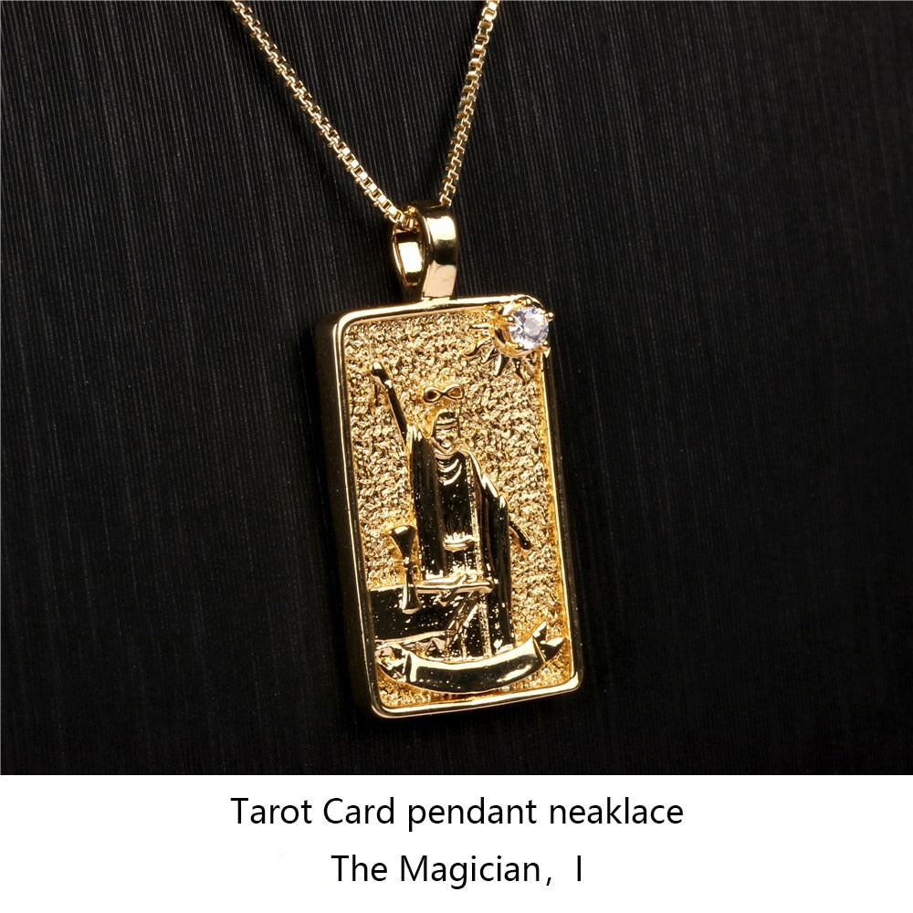 Vintage Tarot Card Pendant Necklace