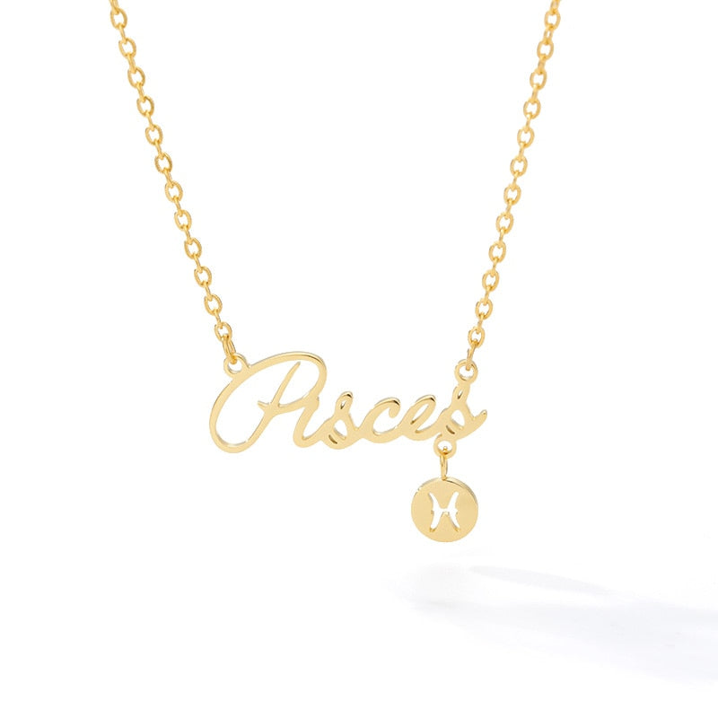 Zodiac Name & Symbol Necklaces