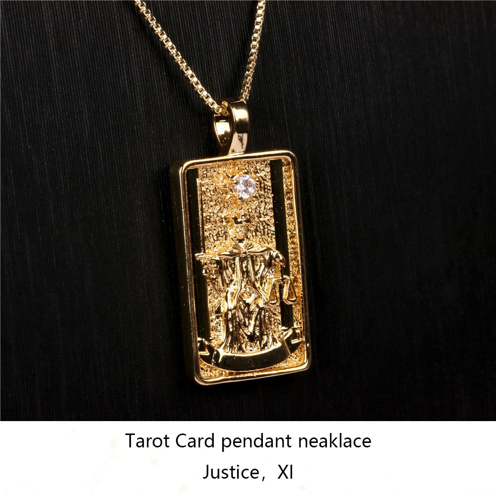 Vintage Tarot Card Pendant Necklace