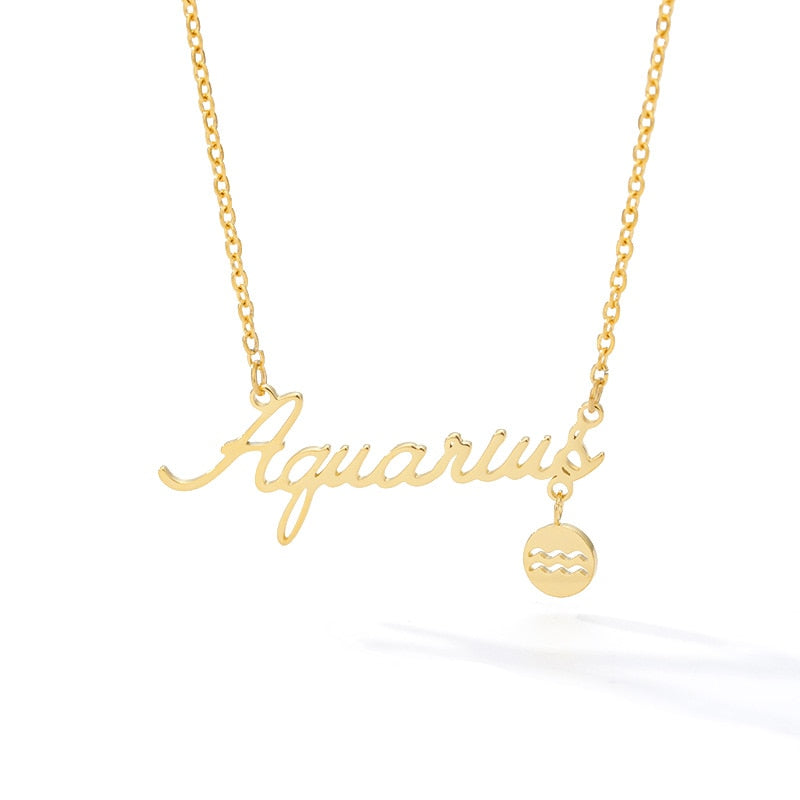 Zodiac Name & Symbol Necklaces