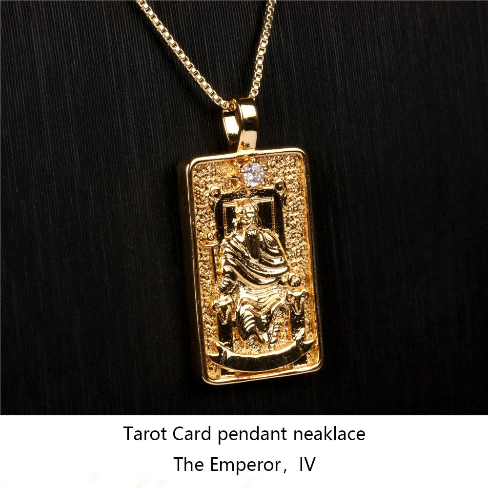 Vintage Tarot Card Pendant Necklace