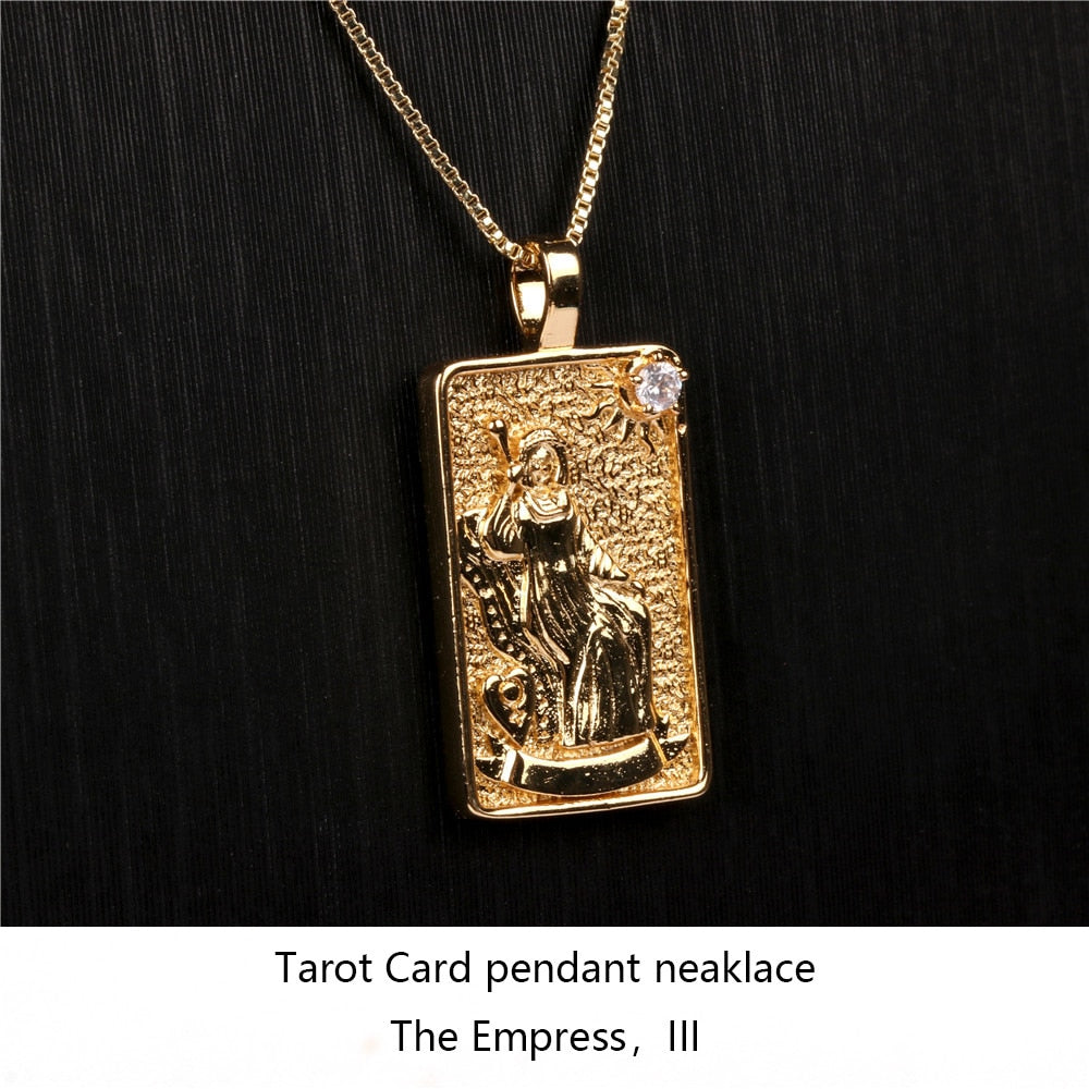 Vintage Tarot Card Pendant Necklace