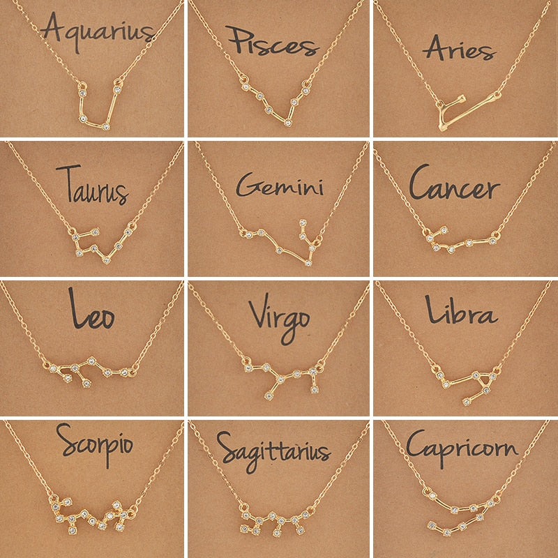 Constellation Zodiac Crystal Necklace