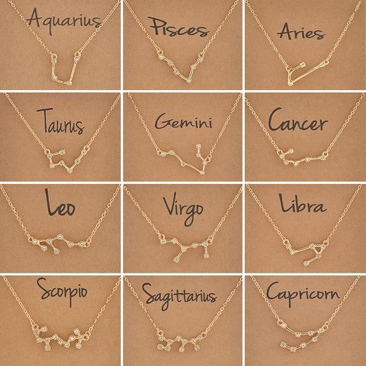 Constellation Zodiac Crystal Necklace