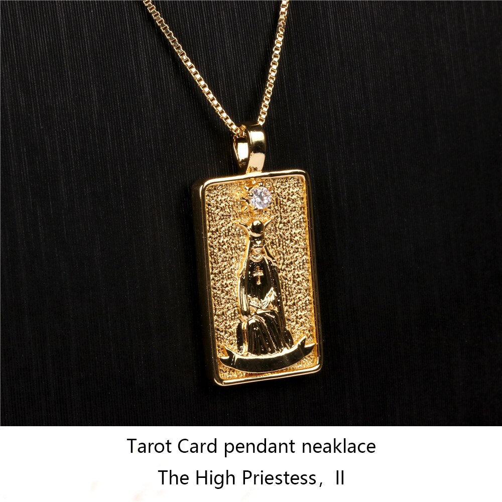 Vintage Tarot Card Pendant Necklace