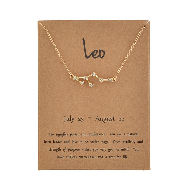 Constellation Zodiac Crystal Necklace