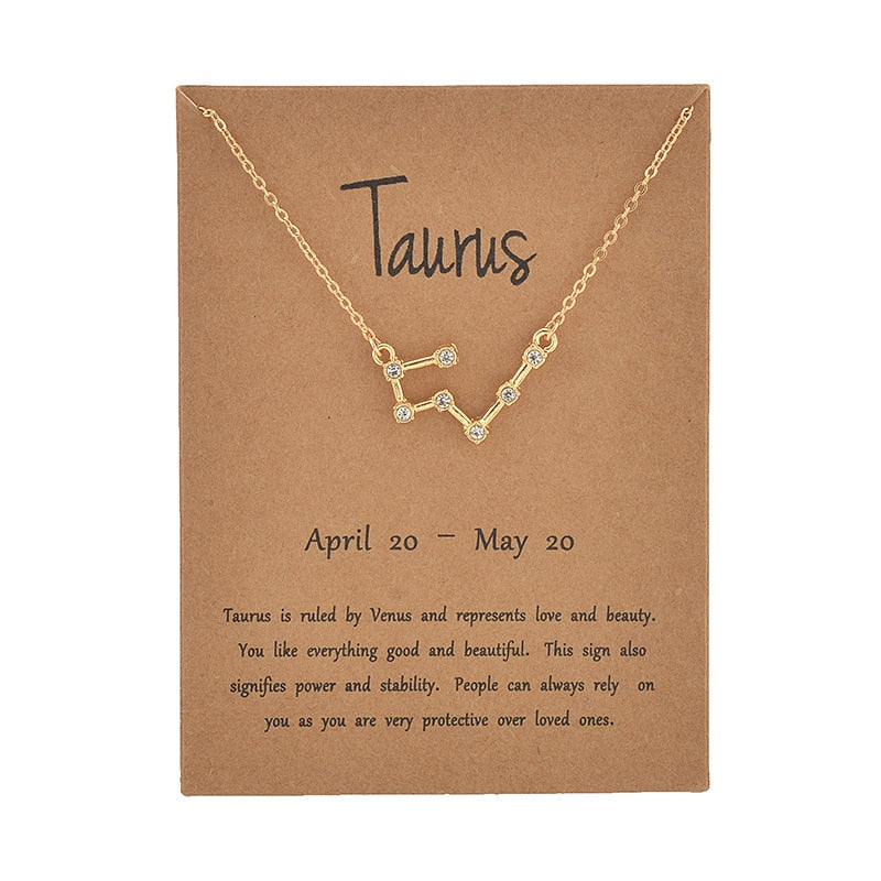 Constellation Zodiac Crystal Necklace